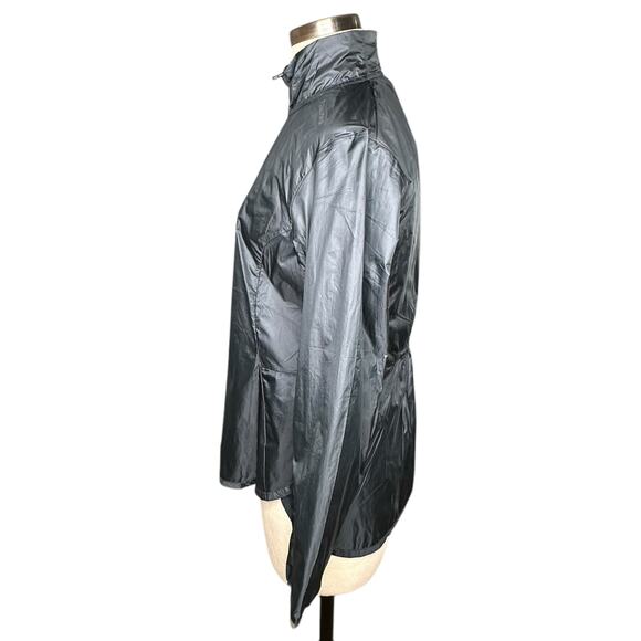 BROOKS Gray Lightweight Nylon Full Zip Running Jacket Tulip Hem Women's Medium - Picture 2 of 7
